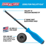 CHANNELLOCK DS-2H 2 Piece Demolition Driver Set, Precision Machined Non-Magnetic, Made in USA, Molded Tri-Lobe Grip