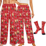 Custom Pajamas Pants with Photo for Men Women:Made in USA Personalized Pajama Trousers,Gifts for Wife Husband