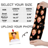 Custom Face Socks with Photo Novelty Crew Socks, Personalized Red Hearts Unisex Crew Sock Gifts for Men Women Made in USA