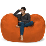 Chill Sack Bean Bag Chair: Huge 6' Memory Foam Furniture Bag and Large Lounger - Big Sofa with Soft Micro Fiber Cover - Red Furry
