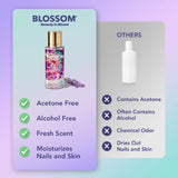 Blossom All Natural Acetone Free Nail Polish Remover, Scented, Organic Plant-Based, Vegan, Cruelty Free, Infused with Real Flowers, 2 fl. oz., Spring Bouquet