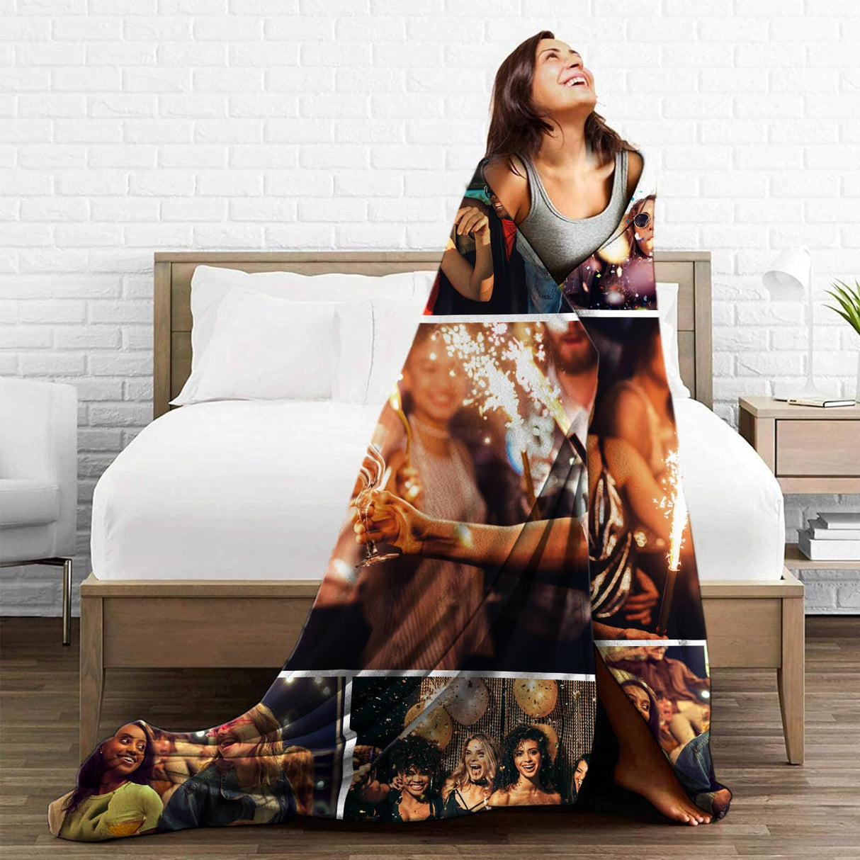 Custom Blanket with Picture Made in USA,Personalized Photo Blanket Throw Photo Blankets for Family Friends Pets,50"x60"