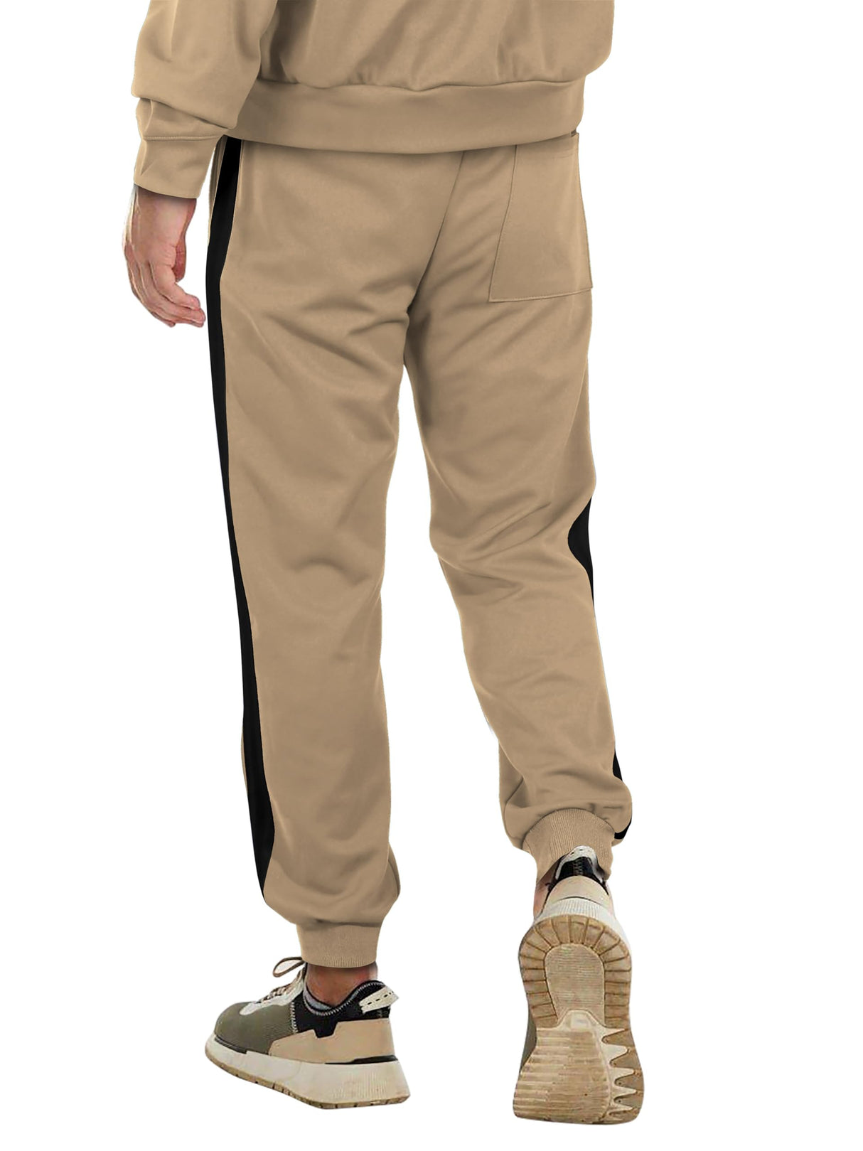 Hat and Beyond Mens Made in USA Premium Track Jacket & Pants Striped Sweatsuit Athletic Casual Essentials Gym