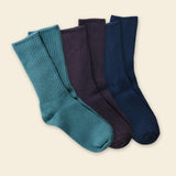 Maggie's Organic Natural Cotton Tri-pack Cushion Crew Socks