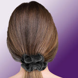 Velvet Scrunchies Premium Plush Soft Ponytail Holder Made in the USA Black