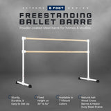 VITA Barre Portable Freestanding Double Ballet Barre, Extreme, Wood | Fixed Height, Made in USA, Home or Gym Exercise Equipment for Kids & Adults | Dance, Fitness, Pilates