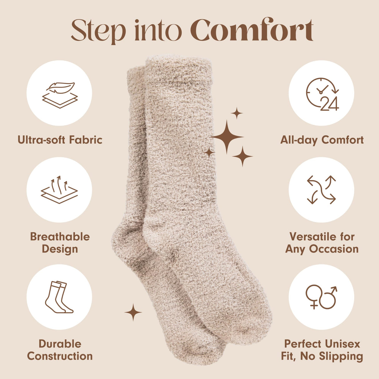 Unboxme Gifts Warm & Cozy Ultra-Luxe Cloud Sock for Women & Men - Super Soft Luxurious Fabric Sleep Socks