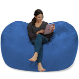 Chill Sack Bean Bag Chair: Huge 6' Memory Foam Furniture Bag and Large Lounger - Big Sofa with Soft Micro Fiber Cover - Red Furry