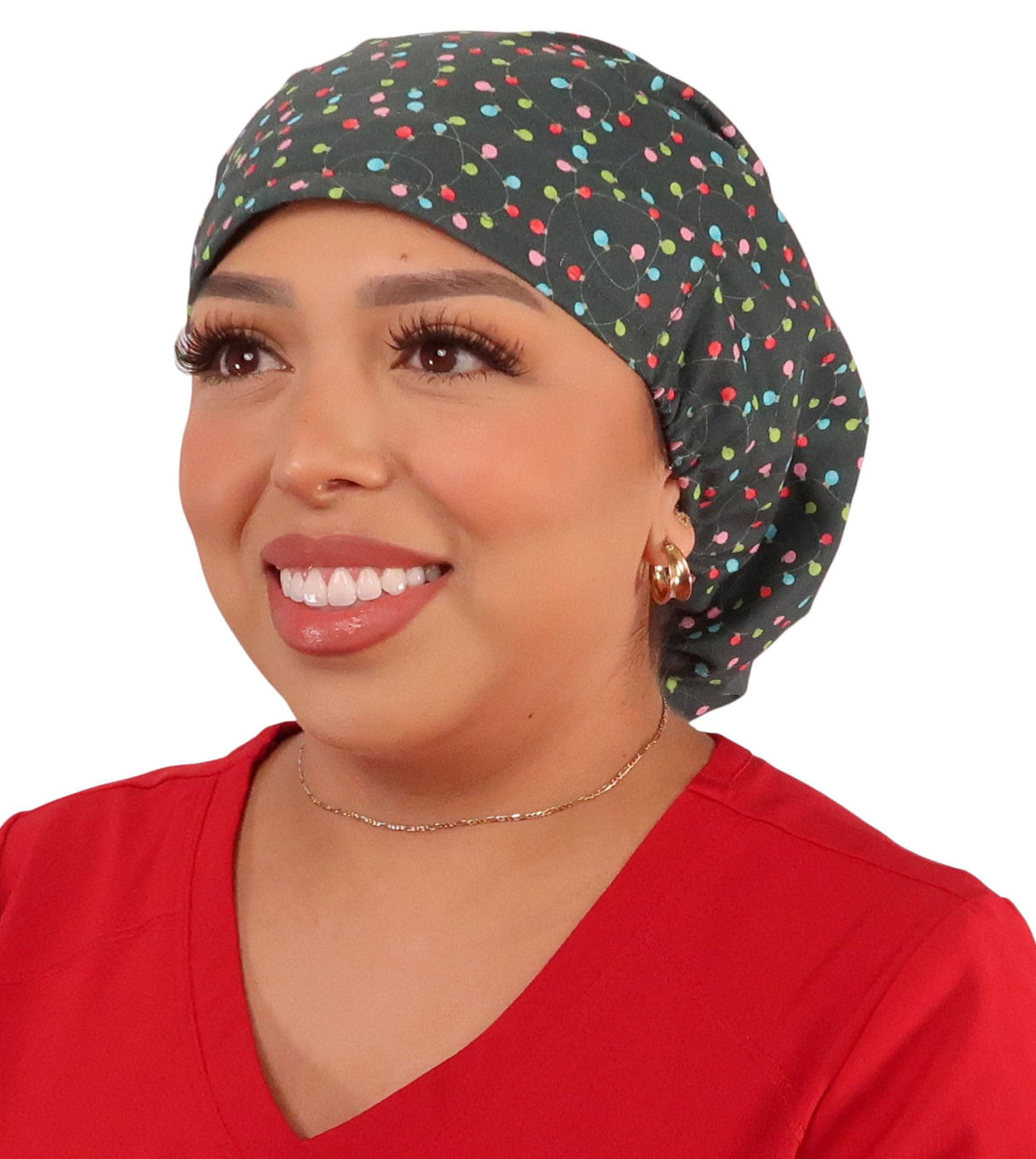 Sparkling EARTH Riley Medical Scrub Caps with Flat Front and Roomy Back - Adjustable Cord Lock Closure - Made in The USA!