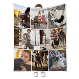 Custom Blanket with Picture Made in USA,Personalized Photo Blanket Throw Photo Blankets for Family Friends Pets,50"x60"