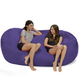 Chill Sack Memory Foam Bean Bag Lounger, 7.5-Feet, Red Furry