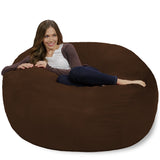 Chill Sack Bean Bag Chair: Giant 4' Memory Foam Furniture Bean Bag - Big Sofa with Soft Micro Fiber Cover - Black