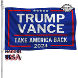 Trump Vance Flag 2024 Outdoor 3x5 Ft Double Sided Blue Trump Vance for President Flag Banner Made in USA Heavy Duty 3 Ply Thick Polyester Material with 2 Metal Grommets