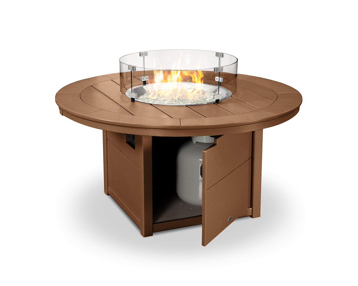 Polywood® Round 48" Fire Pit Table (White)