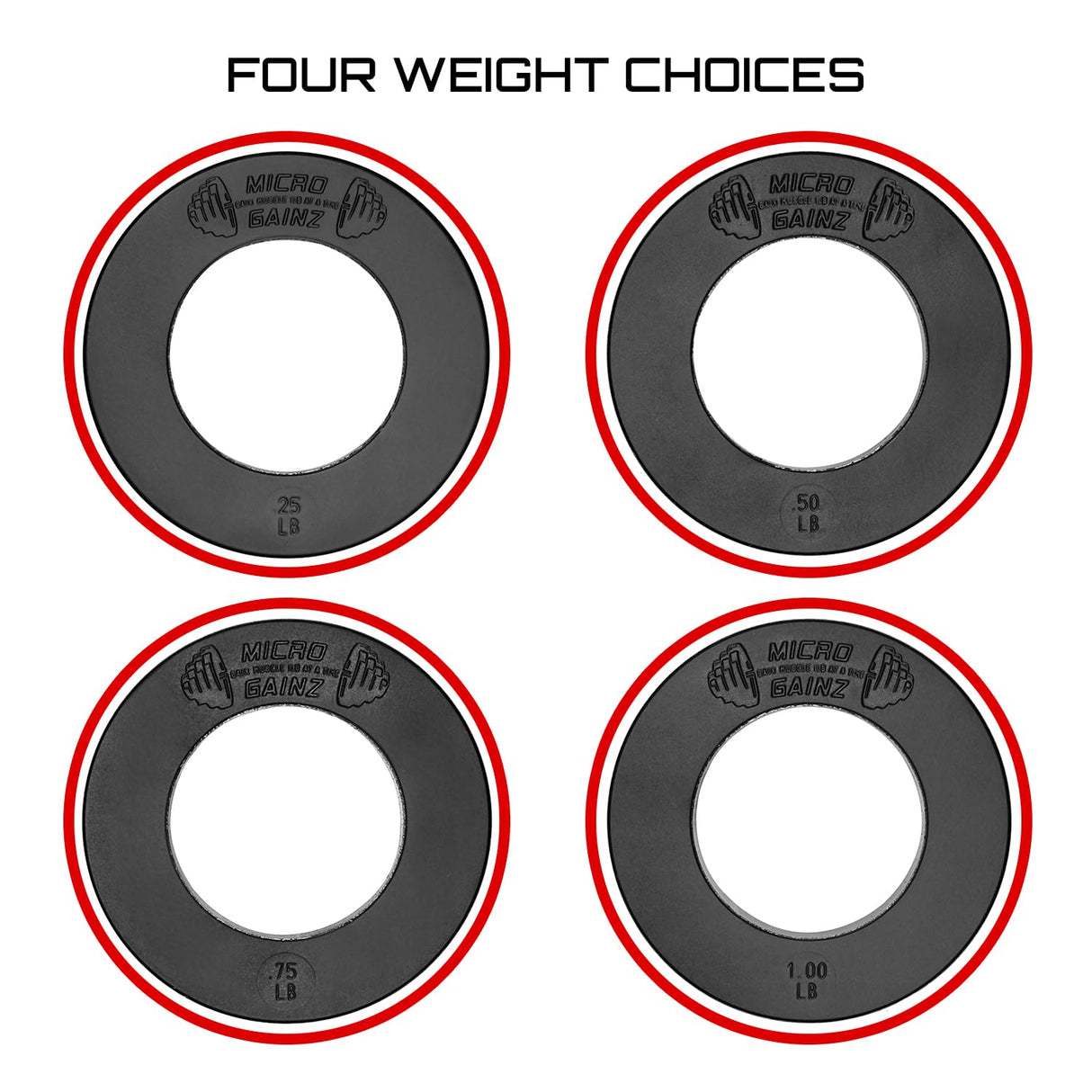 Micro Gainz Calibrated Fractional Weight Plates Set, 8 Piece Olympic Weight Plates Set with Bag, Designed for Olympic Barbells for Strength Training and Micro Loading, Made in USA