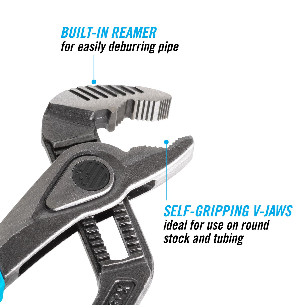 Channellock 442X 12” V-JAW SPEEDGRIP Tongue & Groove Pliers, Forged High Carbon Steel, Push Button Adjustment, Made in the USA