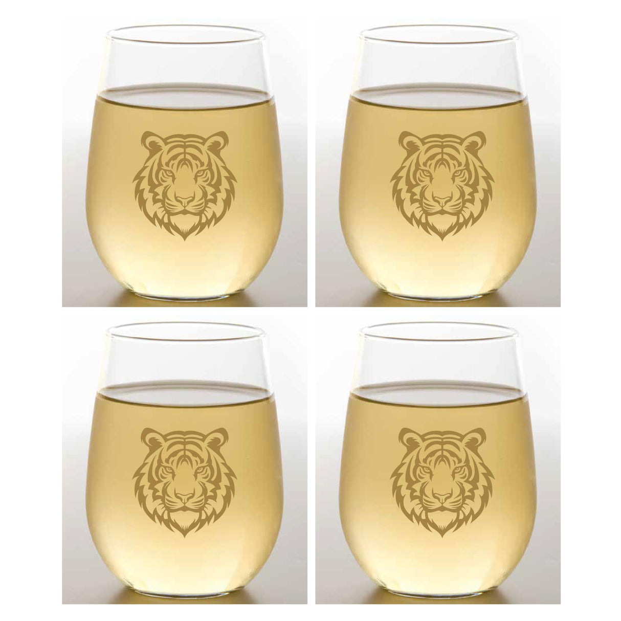 Set of 4 Shatterproof CUSTOM 16 oz Plastic Wine Glasses MADE in the USA (CHRISTMAS NUTCRAKERS)