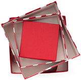 Made in USA Recycled Paper Kraft Boxes – 3.25”, 4.25” & 5.25” – Nested Squared Boxes with Lids (Small Set of 3 - Christmas Plaid)