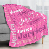 Custom Blanket with Name, Soft Cozy Personalized Name Blankets for Kids, Girls, Boys, Adults, Customized Christmas Blanket for Women, Men, Newborn, New Mom, Red Colors, Made in USA