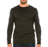 YURO-K Men's Binded Neck Premium Tri-Blend Classic Long Sleeve Crew Neck T-Shirt S-XX Large