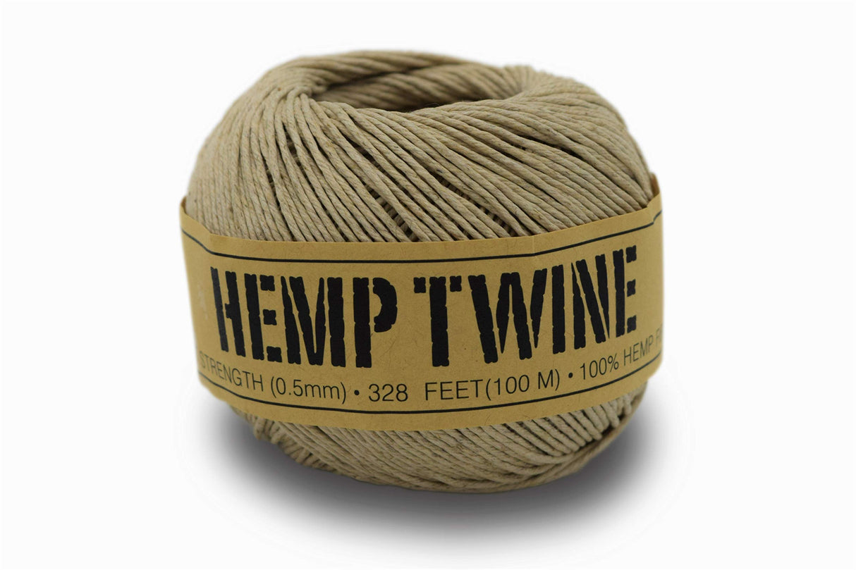 Bean Products Hemp Twine - High Tensile Strength and Durable - Made with 100% Hemp - Perfect for Jewelry, Arts & Crafts, Decoration, Cooking - 0.5MM, 50G/328 Ft. - 8 lb. Test Strength - Natural