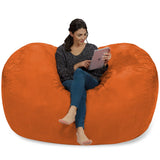 Chill Sack Bean Bag Chair: Huge 6' Memory Foam Furniture Bag and Large Lounger - Big Sofa with Soft Micro Fiber Cover - Red Furry