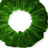 Velvet Scrunchies Jumbo Size Plush Big Ponytail Holders Thick Braided Locked Hair Big Made in the USA Green Pine