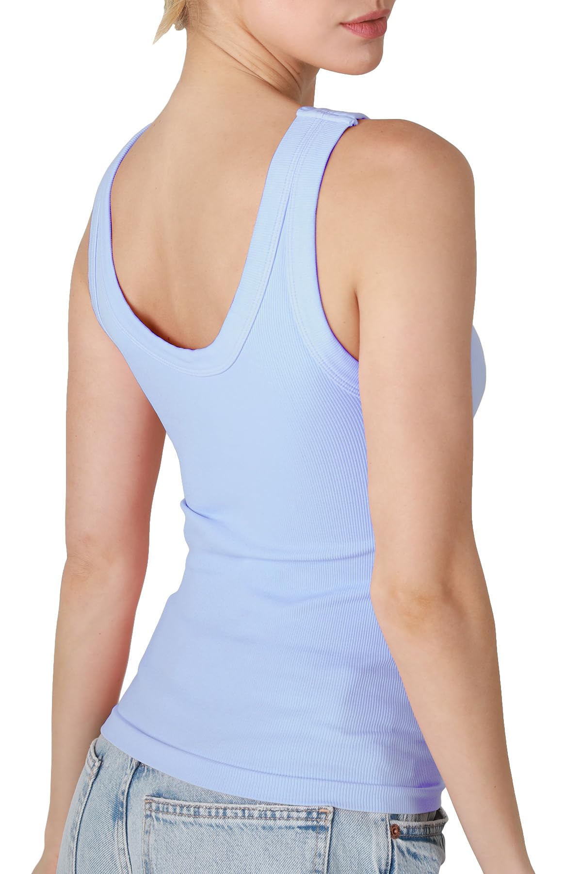 NIKIBIKI Women Seamless Reversible Ribbed Tank Top, Made in U.S.A, One Size