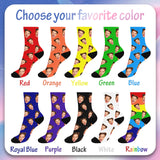 Custom Face Socks with Photo Novelty Crew Socks, Personalized Red Hearts Unisex Crew Sock Gifts for Men Women Made in USA