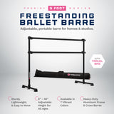 VITA Barre Portable Freestanding Double Ballet Barre, Prodigy, with Carry Bag | Adjustable Height, USA Made, Home or Gym Exercise Equipment for Kids & Adults | Dance, Fitness, Pilates