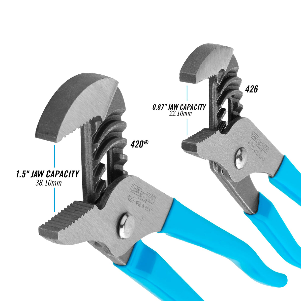 Channellock 2 Piece Tongue and Groove Pliers Set - 9.5-Inch, 6.5-Inch | Straight Jaw Groove Joint Pliers | Laser Heat-Treated 90° Teeth| Forged from High Carbon Steel | Patented Reinforcing Edge Minimizes Stress Breakage | Made in USA