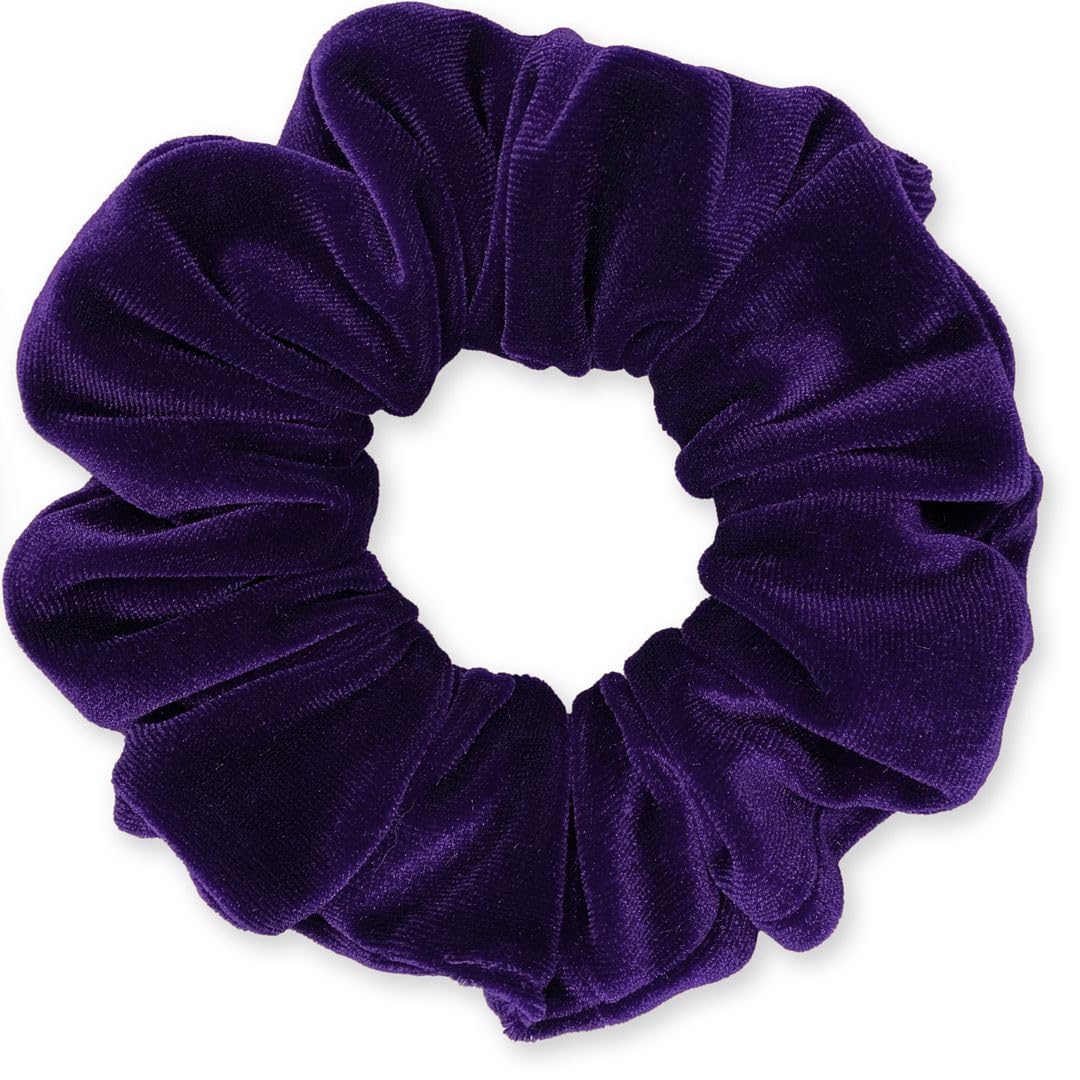 Velvet Scrunchies 3-Pack Gift Set Premium Plush Ponytail Holder Made in the USA Burgundy Forest Black
