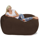 Chill Sack Bean Bag Chair: Huge 6' Memory Foam Furniture Bag and Large Lounger - Big Sofa with Soft Micro Fiber Cover - Red Furry