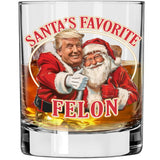 Funny Christmas Santa's Favorate Whiskey Glass 10.5oz, Christmas Gift for Husband, Stepfather Gift Idea, Gag Gift, Unique Gifts for Men, Gift for Dad from Daugther - Made in the USA