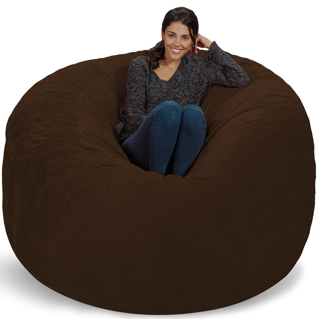 Chill Sack Bean Bag Chair: Giant 6' Memory Foam Furniture Bean Bag - Big Sofa with Soft Micro Fiber Cover, Charcoal