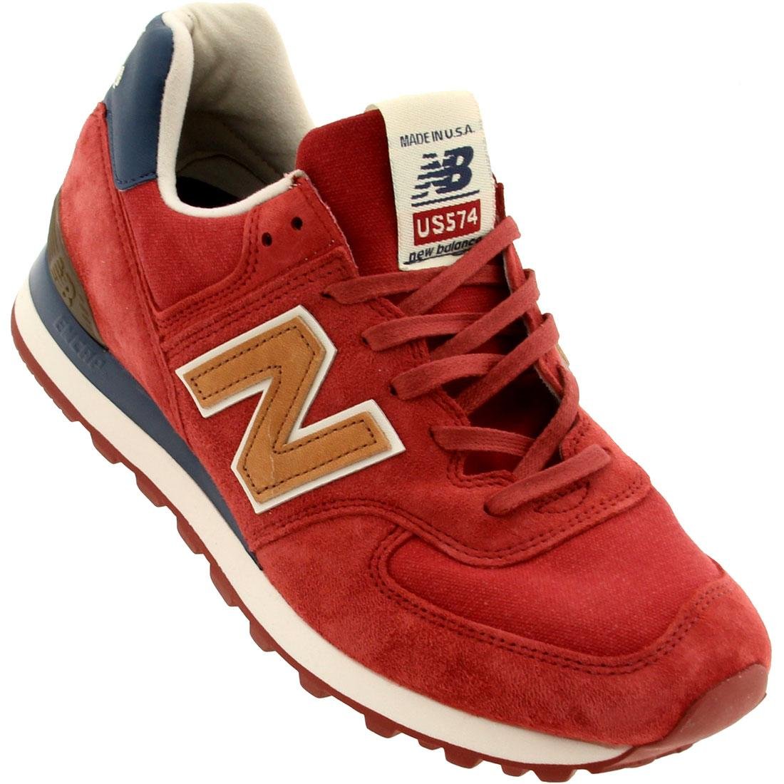 New Balance Men US574DCL - Made in USA (red/Blue/tan)