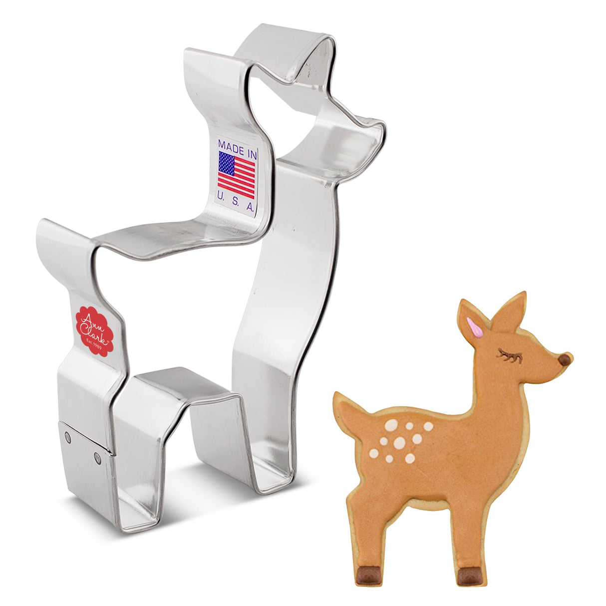 Deer Cookie Cutter, 4.25" Made in USA by Ann Clark