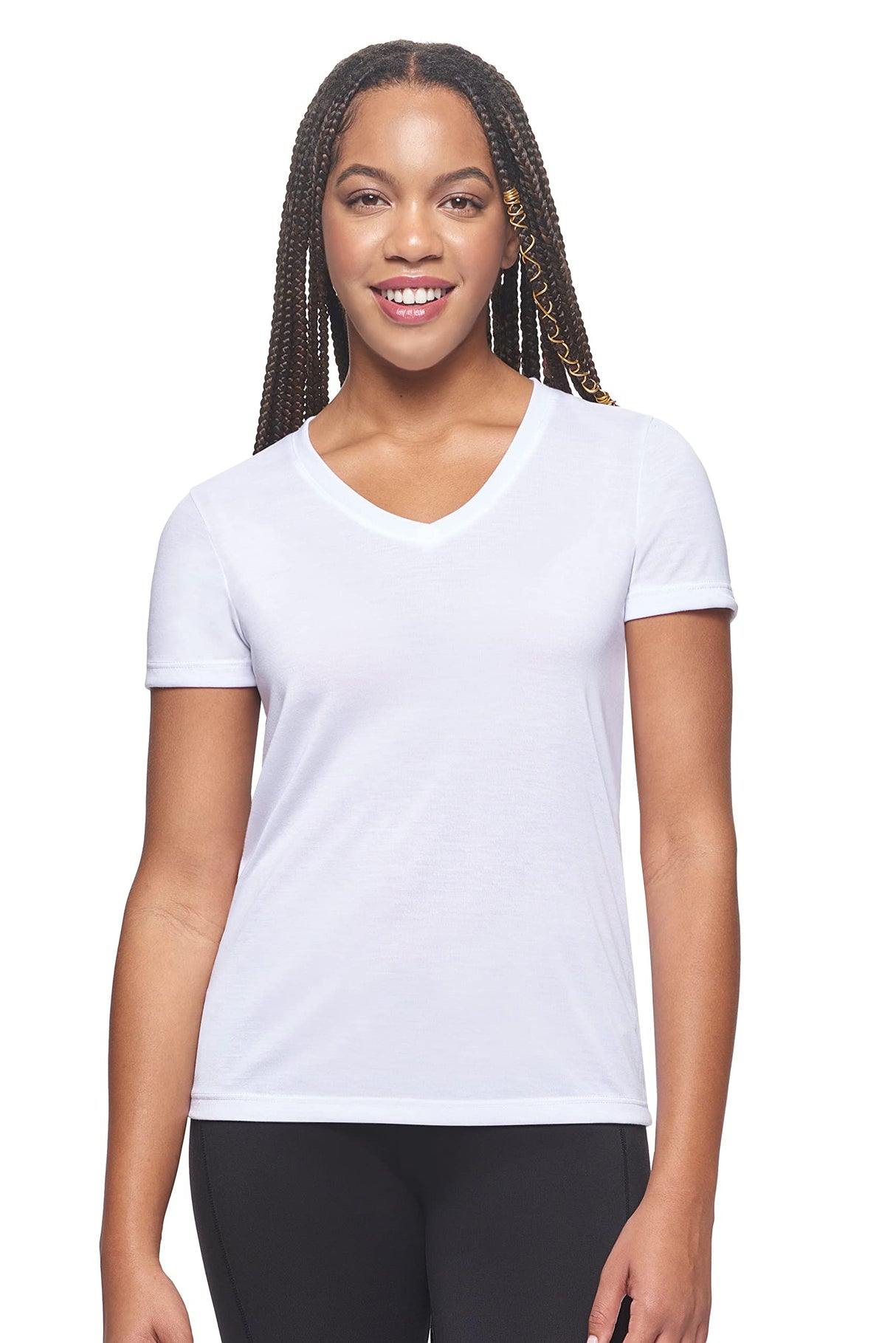 Expert Brand USA-Made Women's Soft Casual Activewear Siro V-Neck T-Shirt