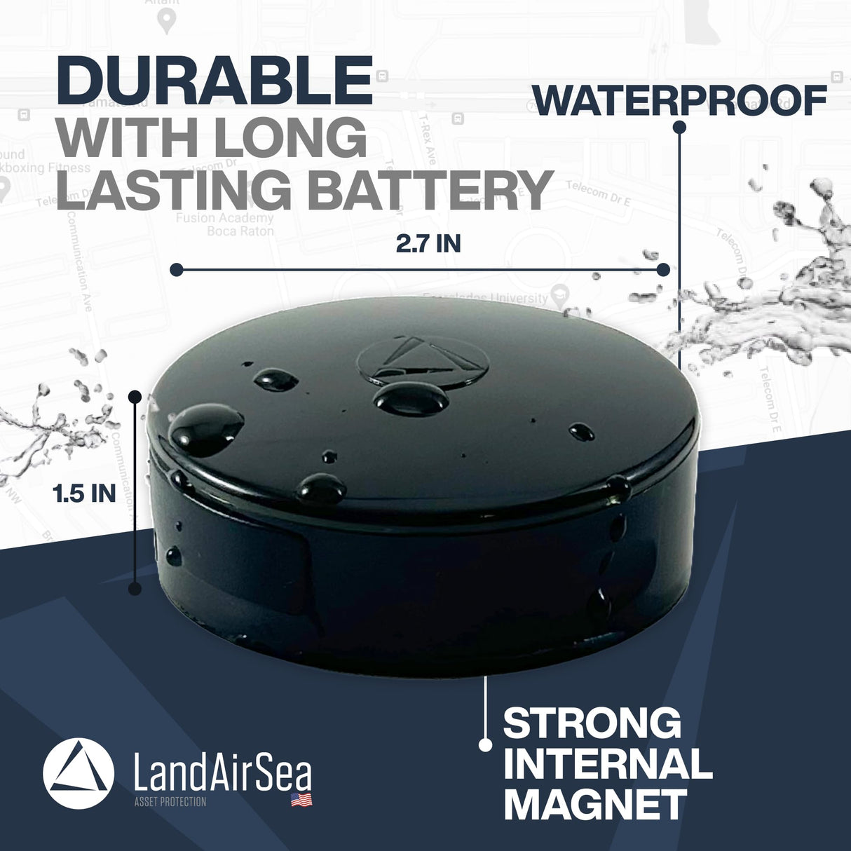 LandAirSea Overdrive GPS Tracker & Hardwire Power Adapter - Extended Battery, Waterproof, and Global Coverage - Subscription is Required