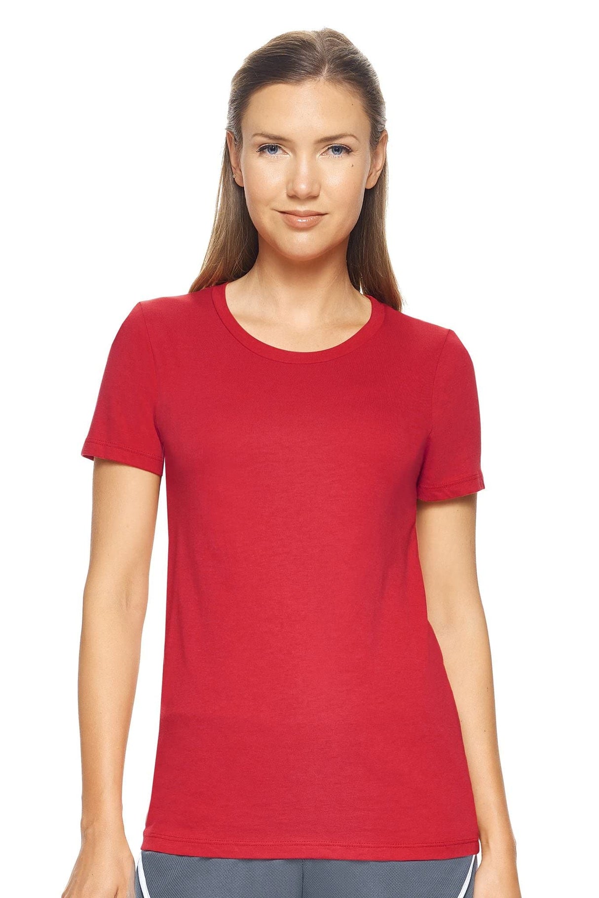 Expert Brand USA-Made Women's MoCA Cotton Blend Bay Crewneck T-Shirt