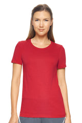 Expert Brand USA-Made Women's MoCA Cotton Blend Bay Crewneck T-Shirt