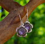 Bottled Up Designs Handmade Bloom Once More Earrings, Recycled Vintage Glass, Sterling Silver, Eco Friendly, Made in USA, Birthday Gifts, Mothers Day, Women, Anniversary (Olive Wine Bottle)
