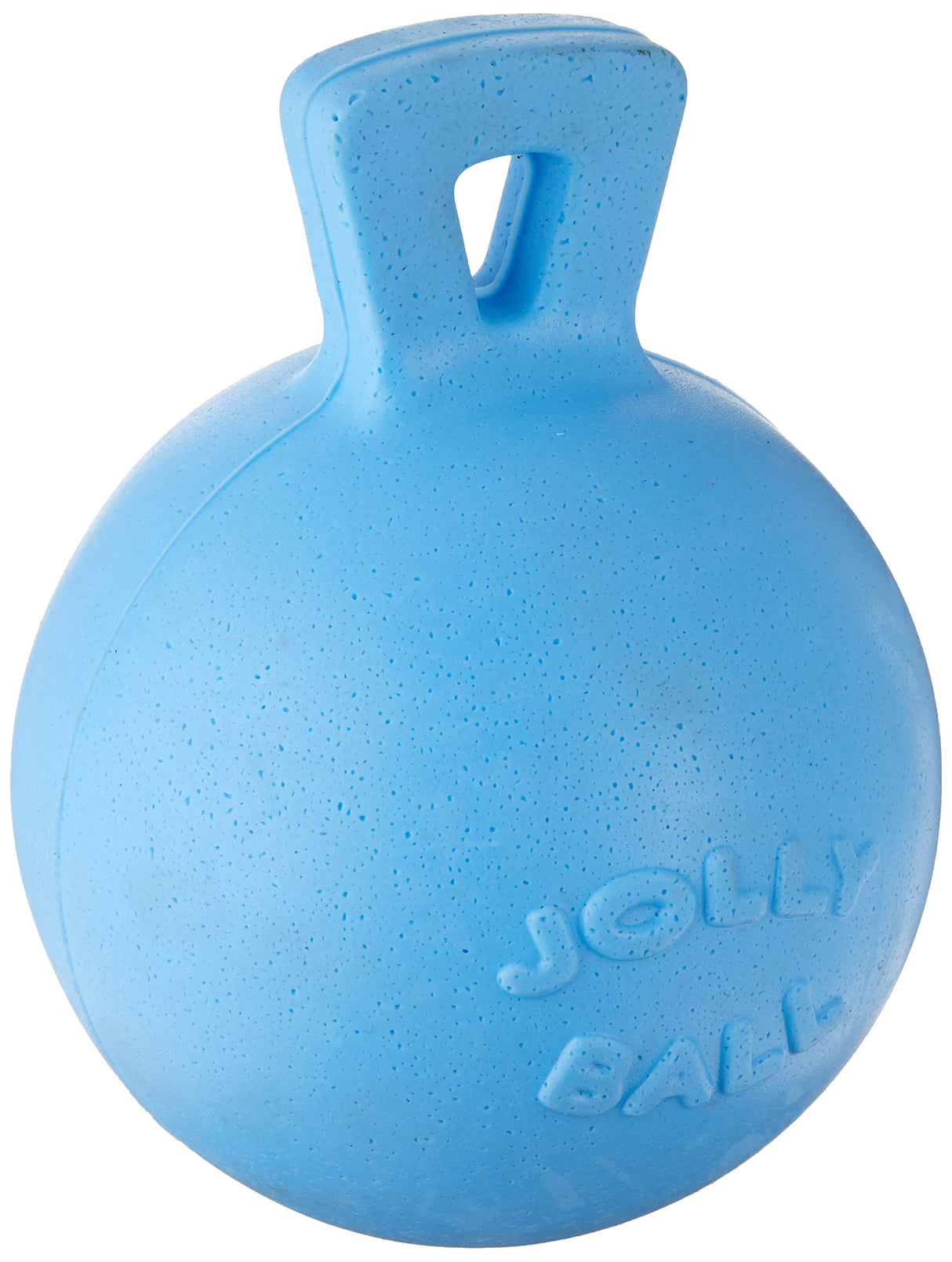 Jolly Pets Tug-n-Toss Heavy Duty Dog Toy Ball with Handle, 8 Inches/Large, Blueberry