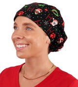 Sparkling EARTH Riley Medical Scrub Caps with Flat Front and Roomy Back - Adjustable Cord Lock Closure - Made in The USA!