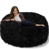 Chill Sack Bean Bag Chair: Giant 4' Memory Foam Furniture Bean Bag - Big Sofa with Soft Micro Fiber Cover - Black