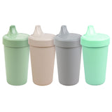 Re-Play Made in USA 10 Oz. Sippy Cups for Toddlers, Pack of 4 - Reusable Spill Proof Cups for Kids, Dishwasher/Microwave Safe - Hard Spout Sippy Cups for Toddlers 3.13" x 6.25", Desert Roses