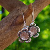 Bottled Up Designs Handmade Bloom Once More Earrings, Recycled Vintage Glass, Sterling Silver, Eco Friendly, Made in USA, Birthday Gifts, Mothers Day, Women, Anniversary (Olive Wine Bottle)