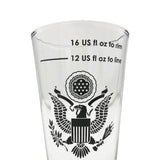 B53 Nucleated Beer Pint Glasses, Better Head Retention, Drinking, Aroma and Flavor, All-American Patriotic 16 Ounce Stackable Pint Craft Beer Glass Tumbler Set of 4