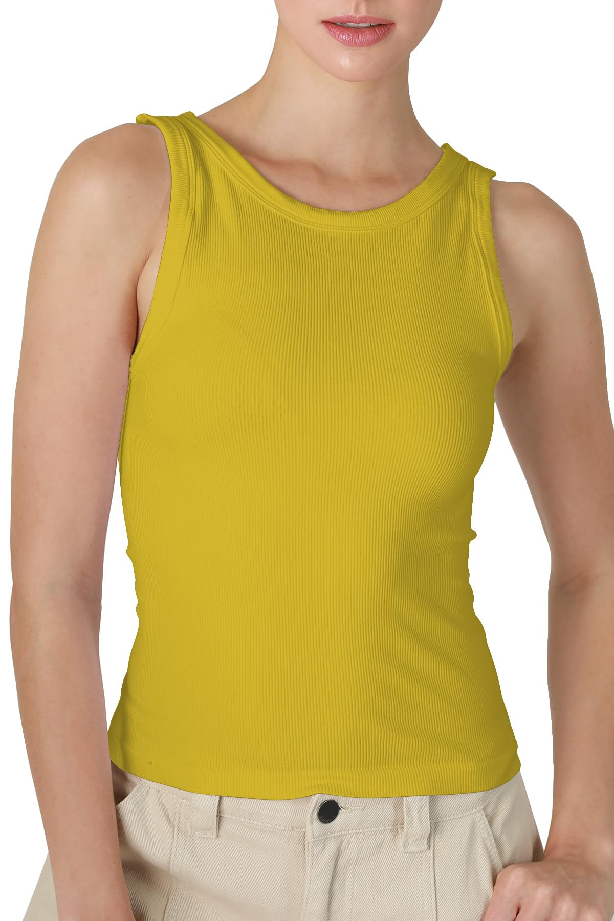NIKIBIKI Women Seamless Reversible Ribbed Tank Top, Made in U.S.A, One Size
