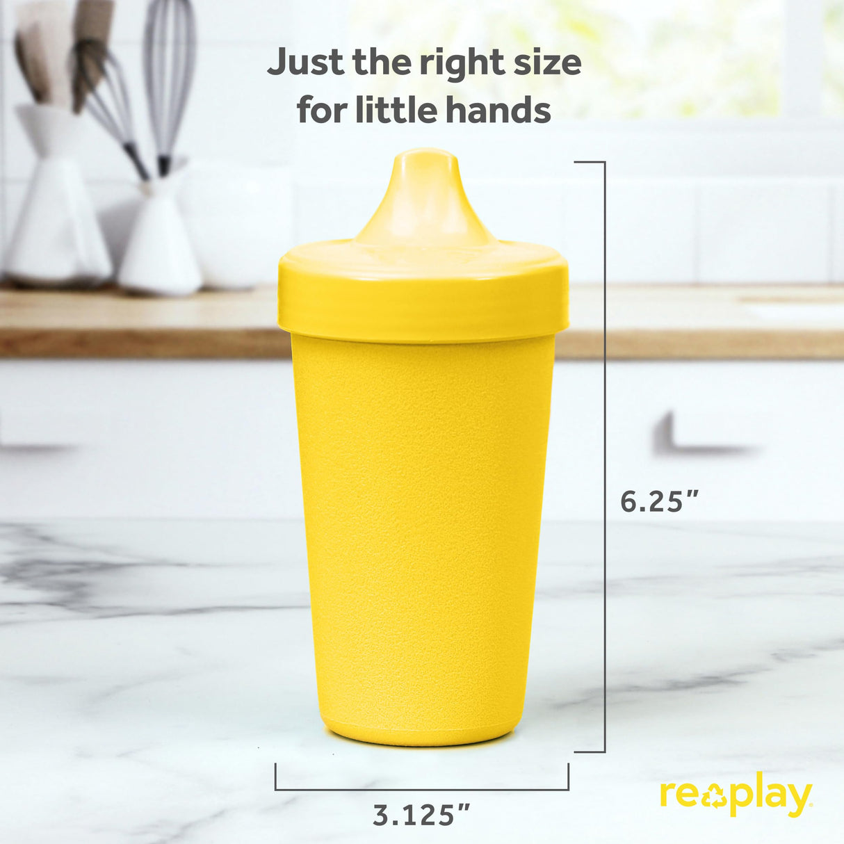 Re-Play Made in USA 10 Oz. Sippy Cups for Toddlers, Pack of 4 - Reusable Spill Proof Cups for Kids, Dishwasher/Microwave Safe - Hard Spout Sippy Cups for Toddlers 3.13" x 6.25", Desert Roses